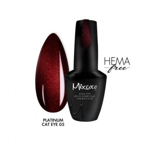 Mixcoco Ημιμόνιμο Βερνίκι Νυχιών Platinum Cat Eye 05 Hema Free 15ml