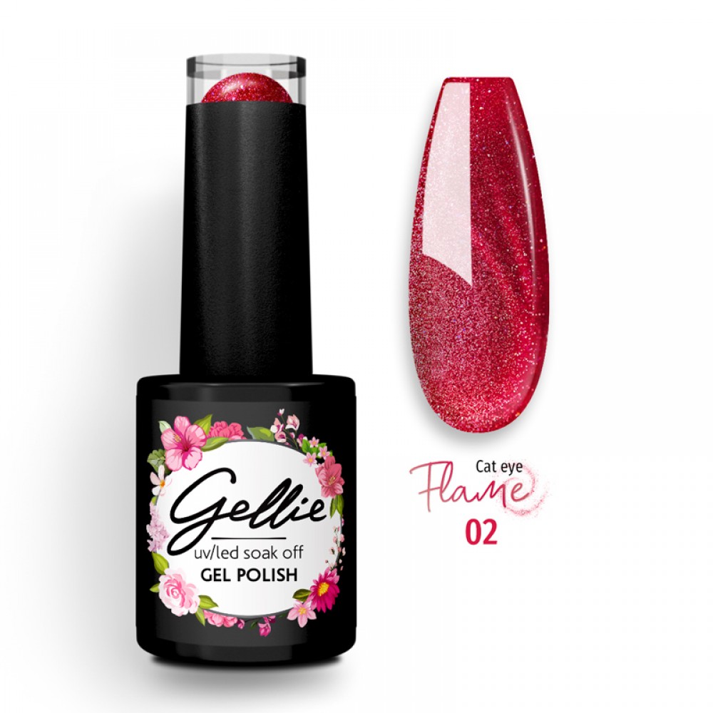Gellie Ημιμόνιμο Βερνίκι Νυχιών Flame Cat Eye 02, 10ml
