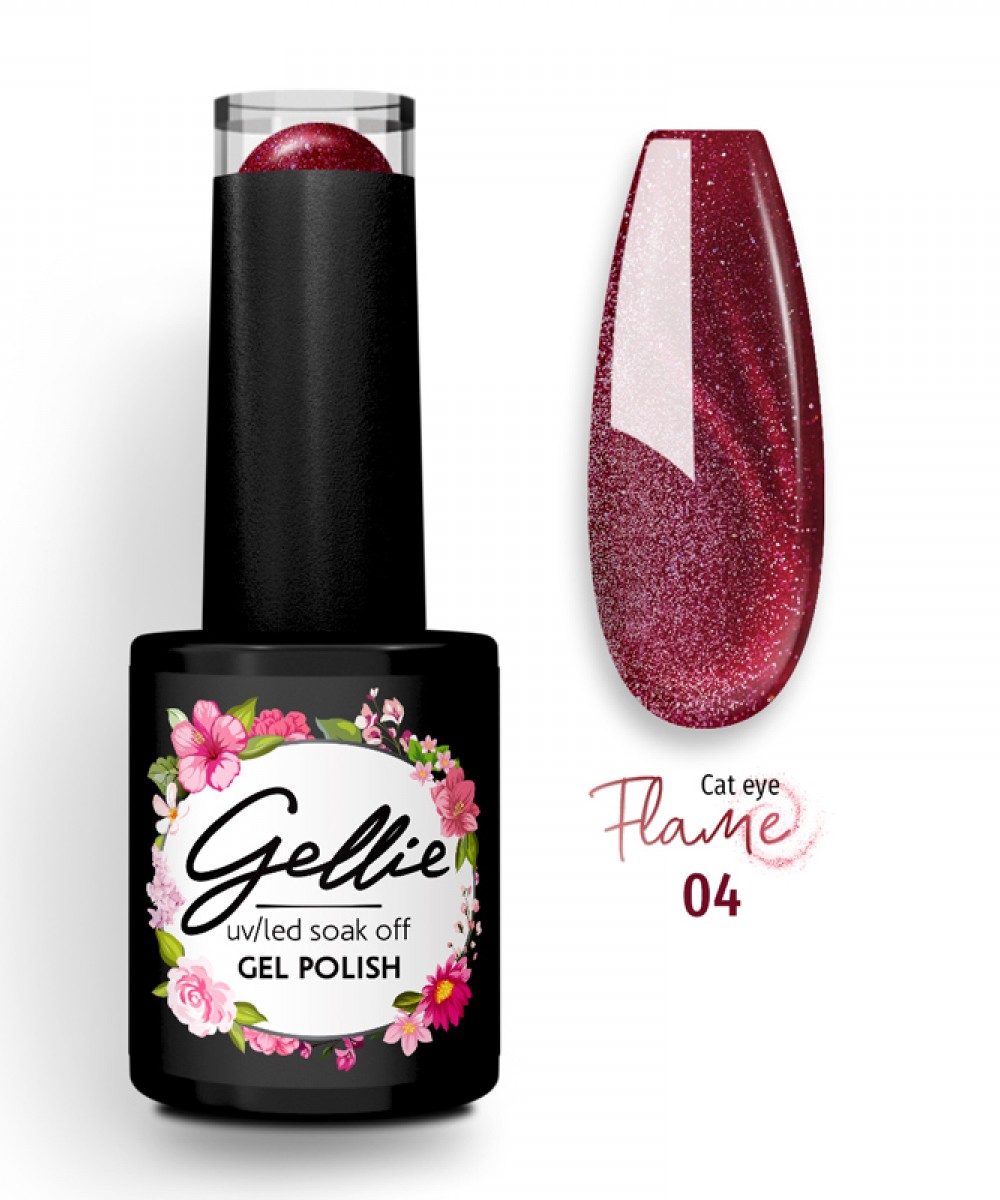 Gellie Ημιμόνιμο Βερνίκι Νυχιών Flame Cat Eye 04, 10ml