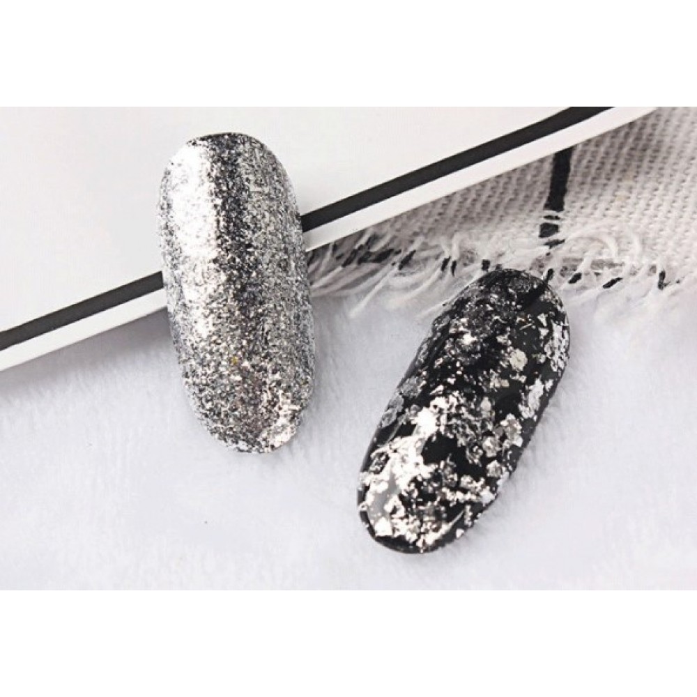 Nail Foil Flakes Silver