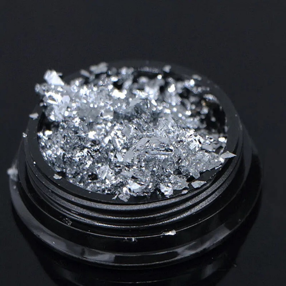 Nail Foil Flakes Silver