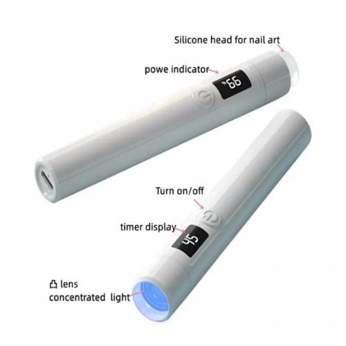 Λάμπα Πολυμερισμού 2 in 1 Silicone Head LCD 3W Λευκό