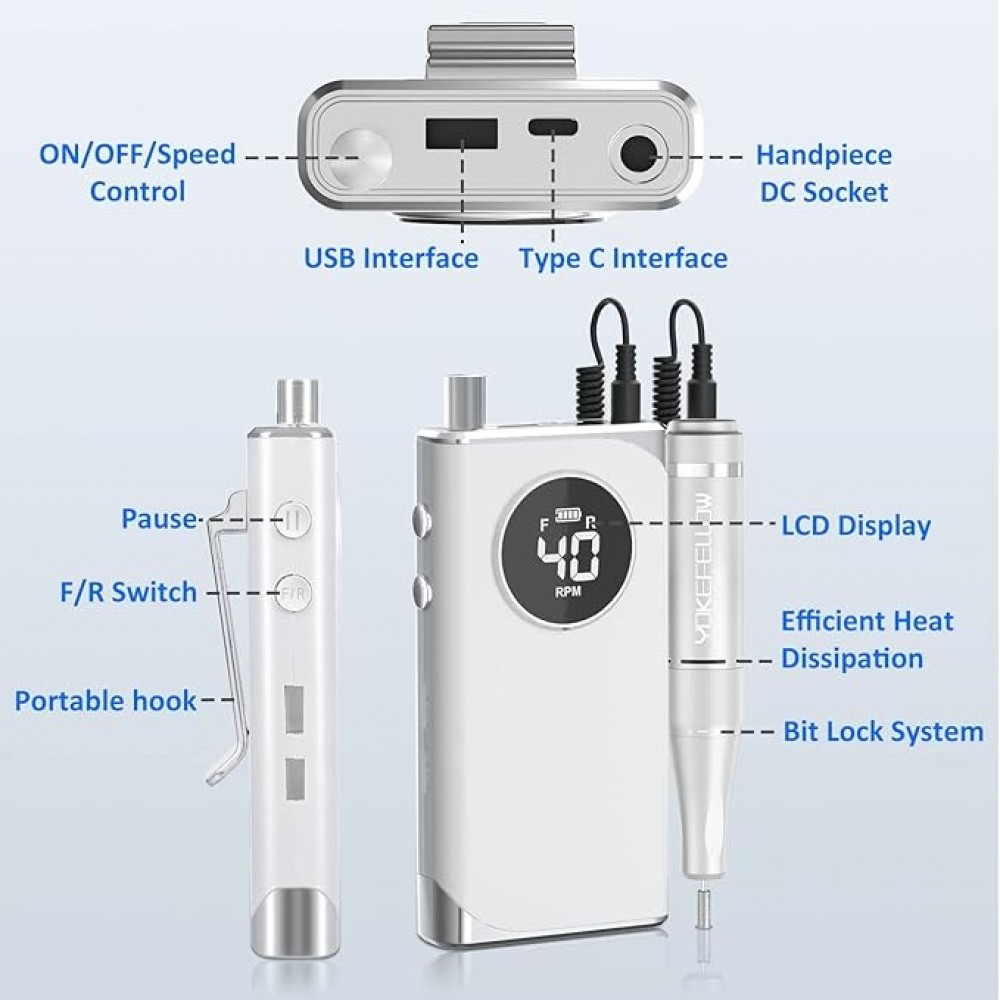 Τροχός Μανικιούρ Πεντικιούρ Β UV-401 30W Silver Τροχός Μανικιούρ Πεντικιούρ Β UV-401 30W Silver