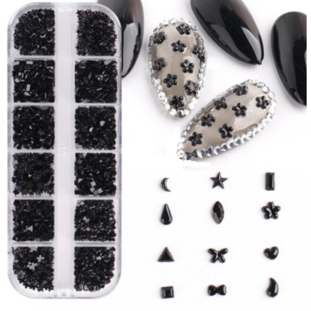 Διακοσμητικά Νυχιών Resin Rinestone Black 28g