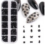 Διακοσμητικά Νυχιών Resin Rinestone Black Διακοσμητικά Νυχιών Resin Rinestone Black
