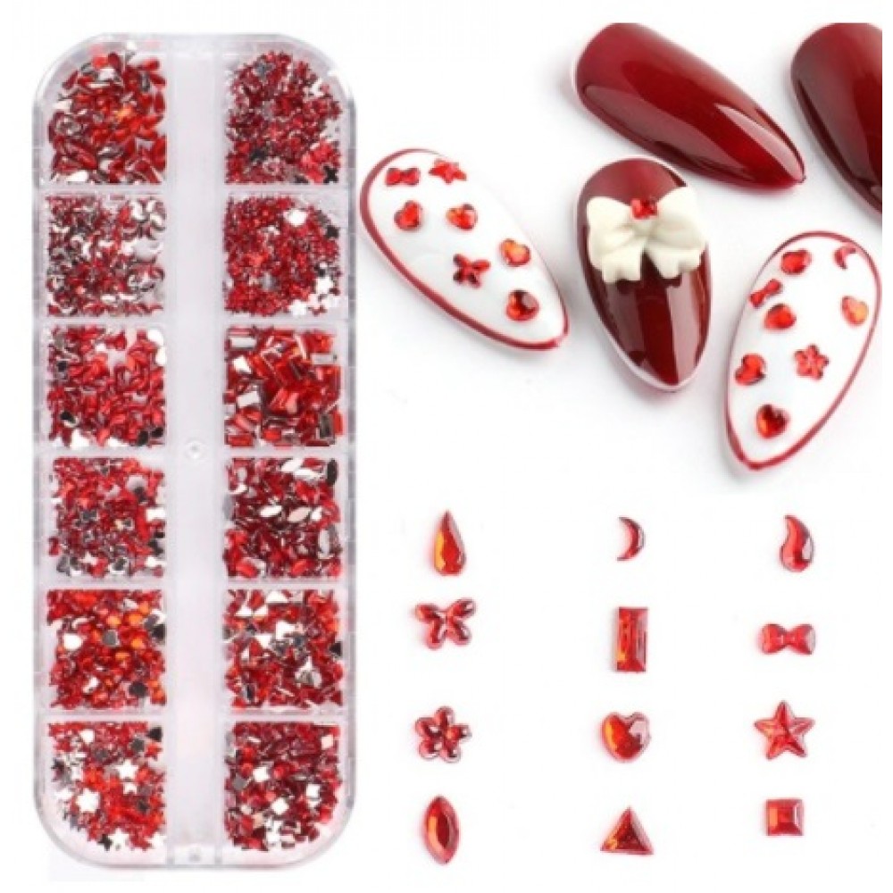 Διακοσμητικά Νυχιών Resin Rinestone Red 28g