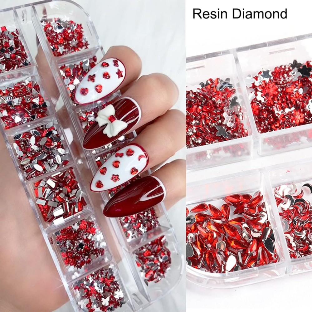 Διακοσμητικά Νυχιών Resin Rinestone Red 28g