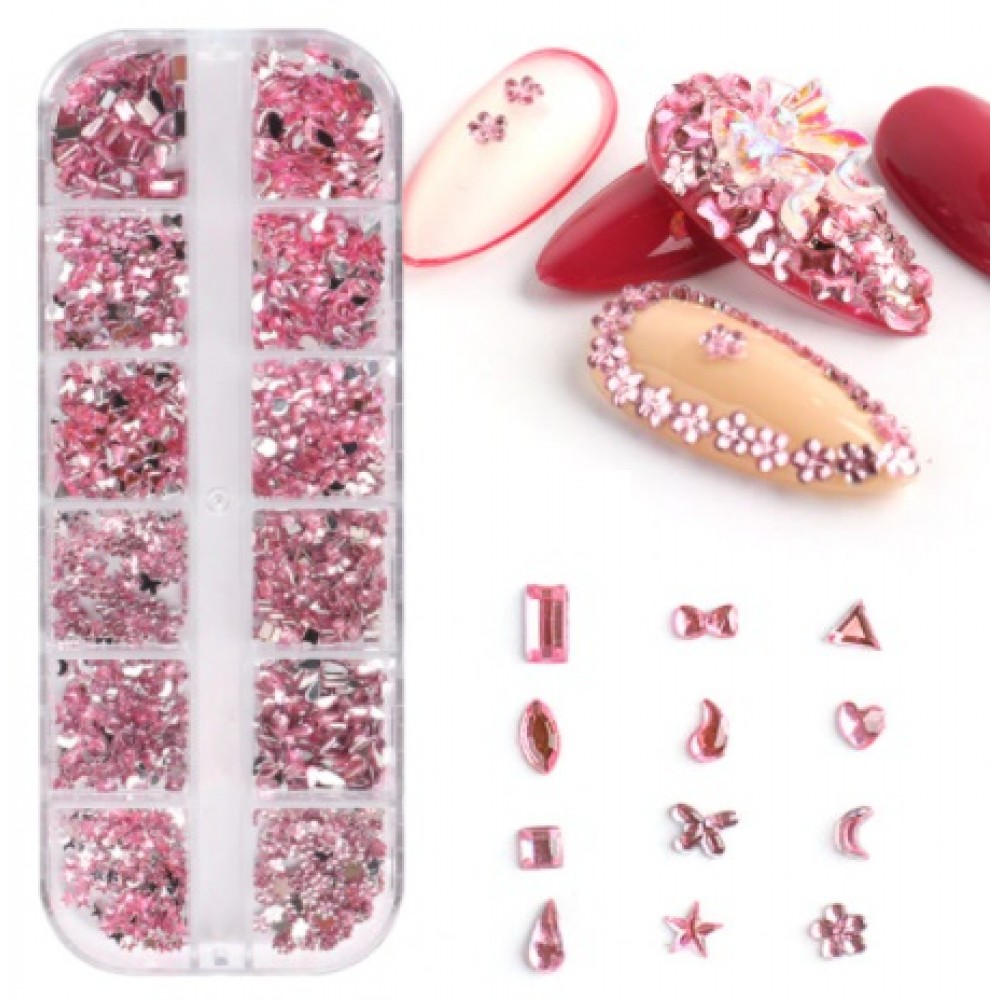 Διακοσμητικά Νυχιών Resin Rinestone Pink 28g