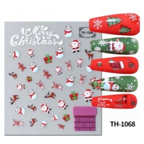 Αυτοκόλλητα Νυχιών 3D Christmas TH-1068