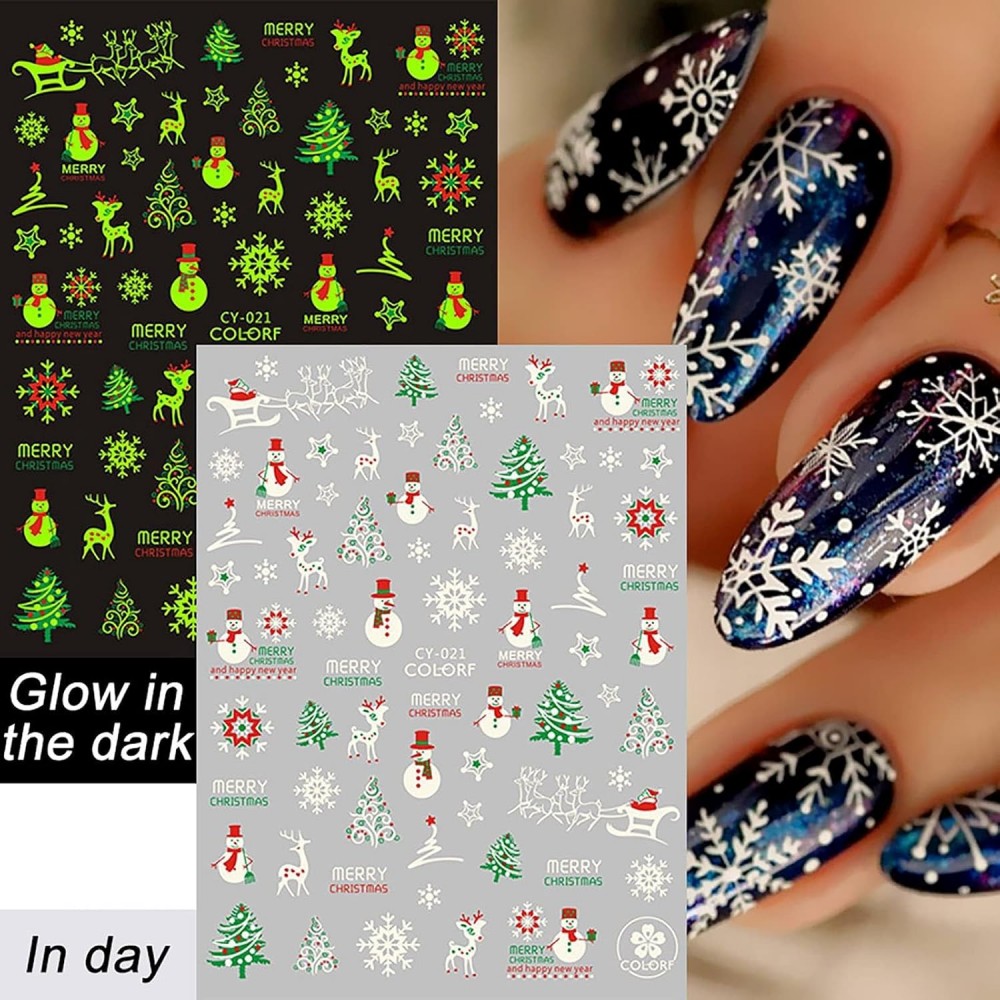 Αυτοκόλλητα Νυχιών Christmas Glow In The Dark CY-021