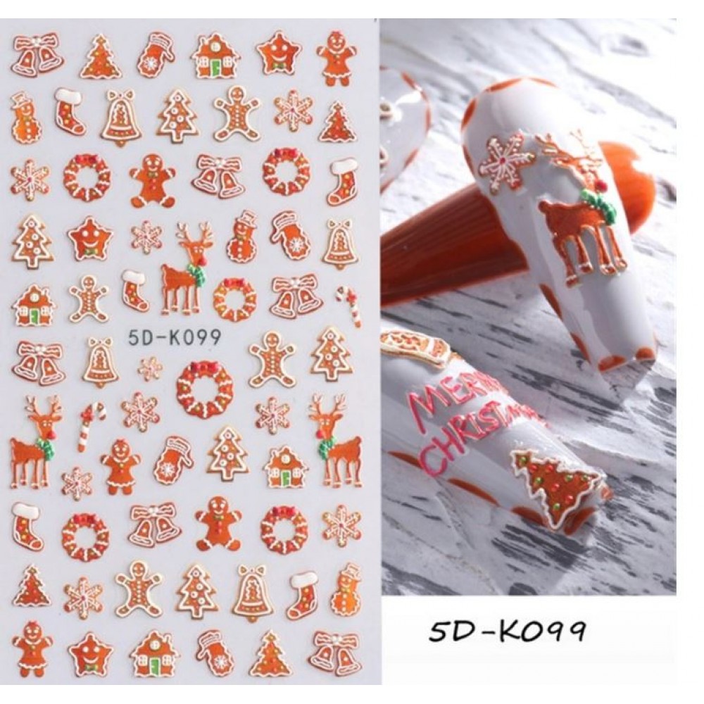 Αυτοκόλλητα Νυχιών Christmas 5D-K099