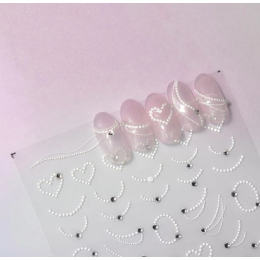 Αυτοκόλλητα Νυχιών 3D Pearl και Στρας 3112