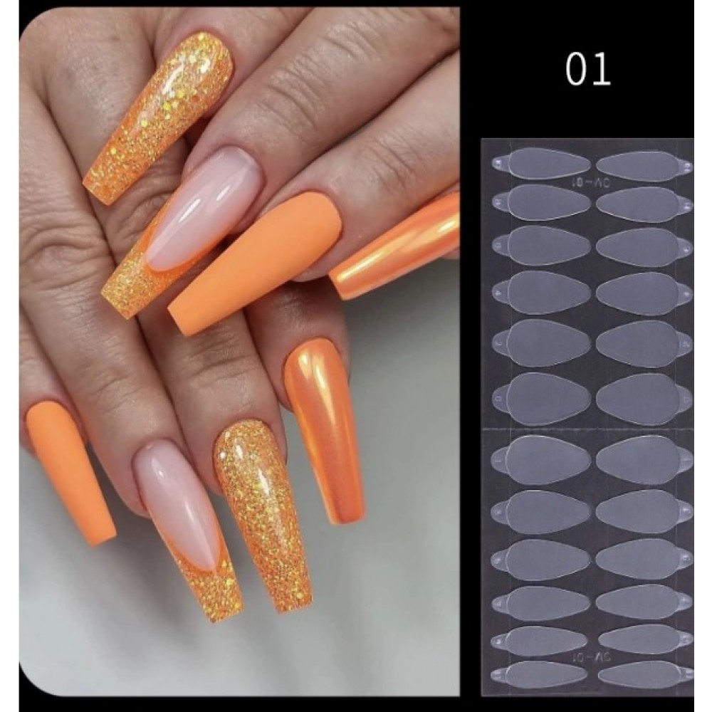 Reusable Nail French Tip Guides (Molds) #01 24Pcs