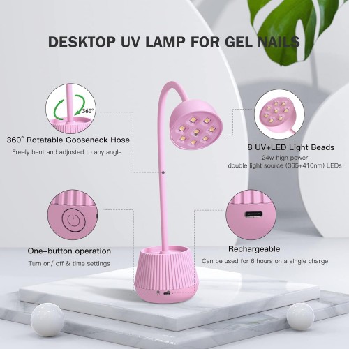 Λάμπα Πολυμερισμού Camellia  24W Ροζ