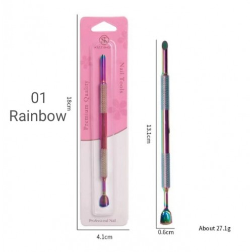 Double Ended Horseshoe Cuticle Pusher 01 Rainbow