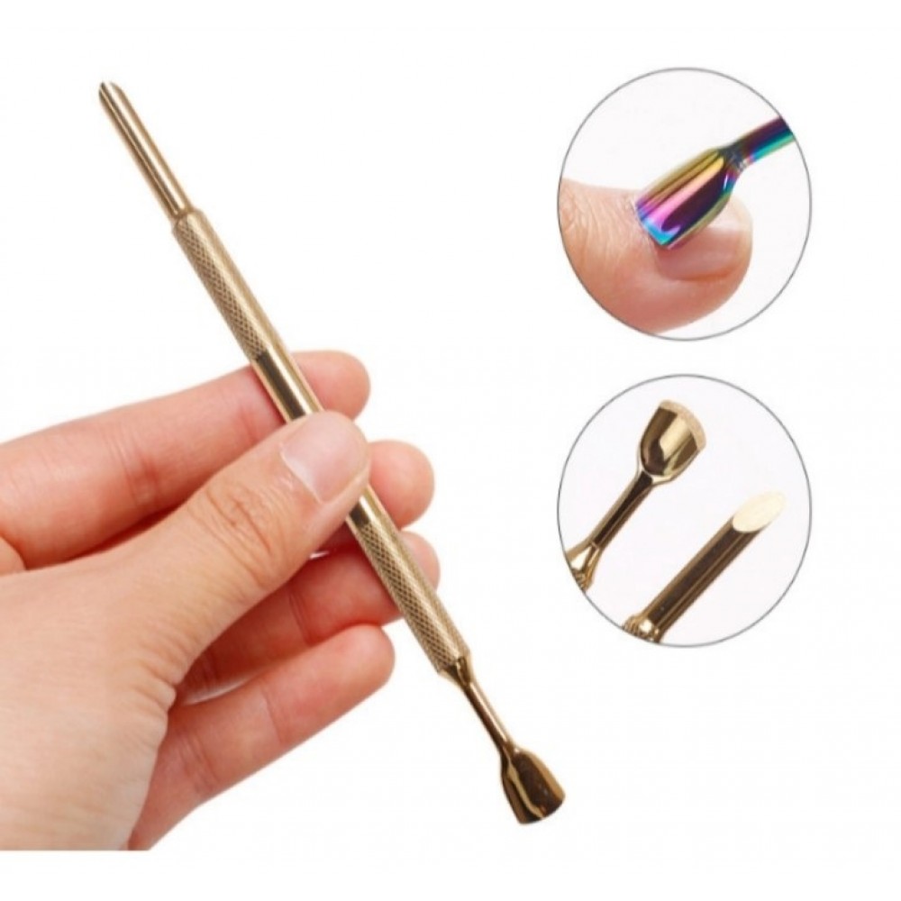 Double Ended Horseshoe Cuticle Pusher 02 Gold