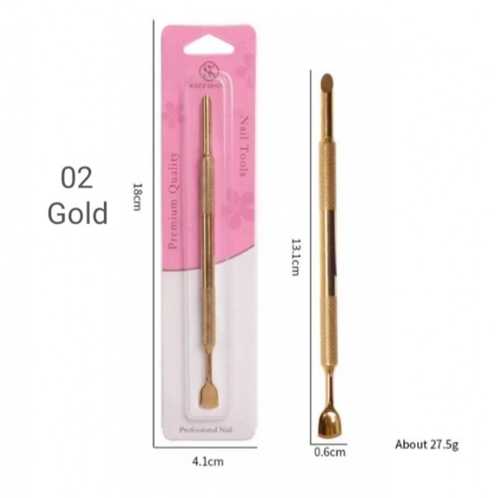Double Ended Horseshoe Cuticle Pusher 02 Gold