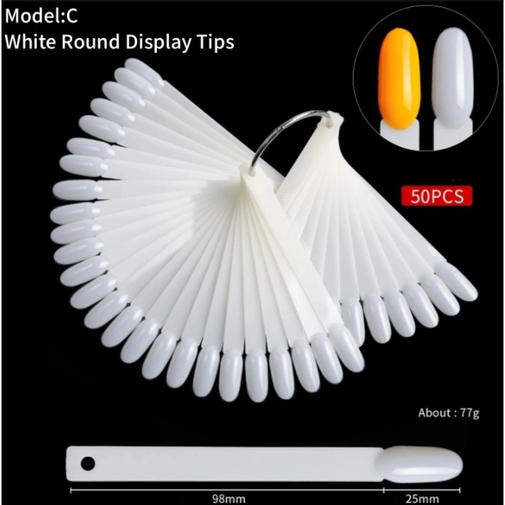 Δειγματολόγιο Νυχιών Σε Κρίκο Round White C 50Pcs Δειγματολόγιο Νυχιών Σε Κρίκο Round White C 50Pcs