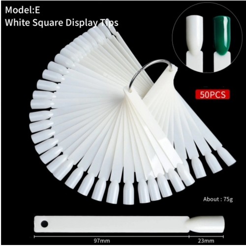 Δειγματολόγιο Νυχιών Σε Κρίκο Square White  E 50Pcs