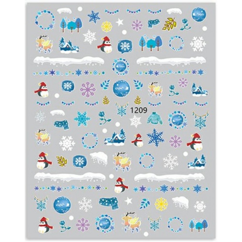 Αυτοκόλλητα Νυχιών Christmas Snow 1209