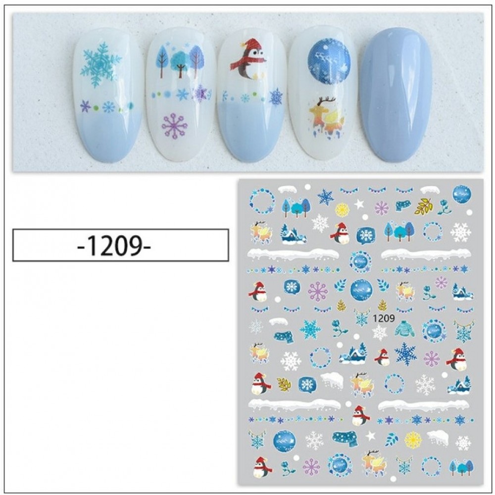 Αυτοκόλλητα Νυχιών Christmas Snow 1209