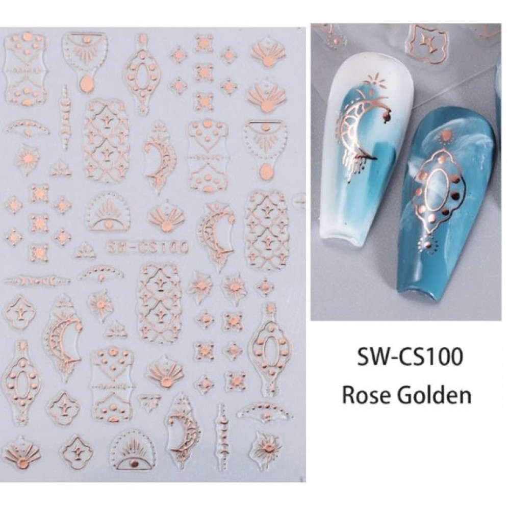 Αυτοκόλλητα Νυχιών Anomalous Line SW-CS100 Rose Golden