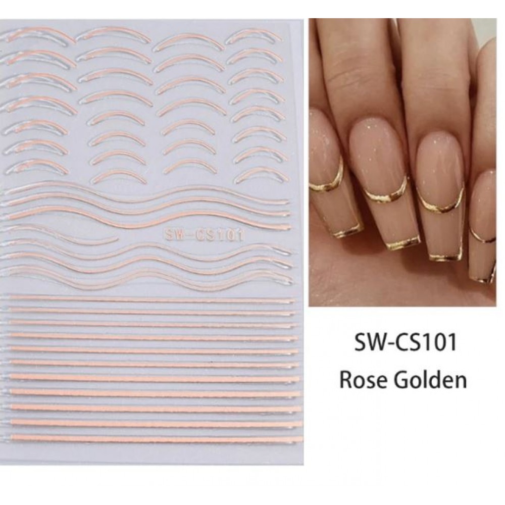 Αυτοκόλλητα Νυχιών Anomalous Line SW-CS101 Rose Golden