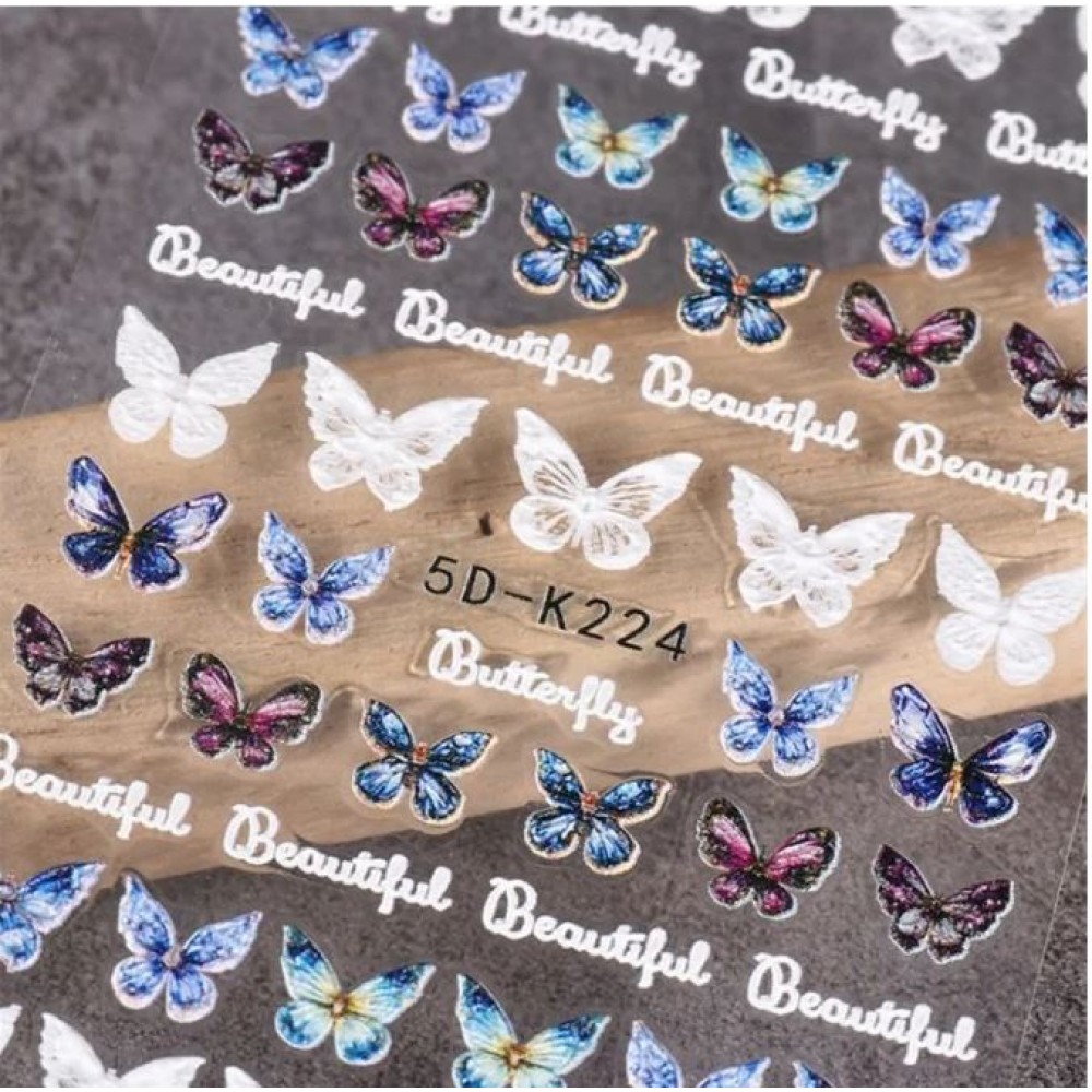 Αυτοκόλλητα Νυχιών Butterfly 5D K224