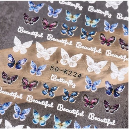 Αυτοκόλλητα Νυχιών Butterfly 5D K224