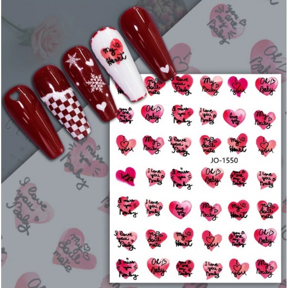 Αυτοκόλλητα Νυχιών Valentine's Day JO-1550
