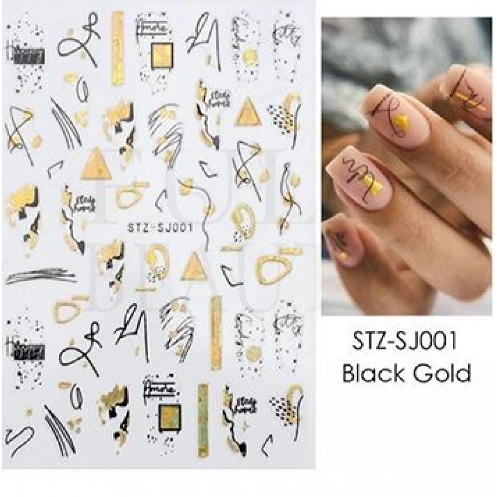 Αυτοκόλλητα Νυχιών Black Gold STZ-SJ001