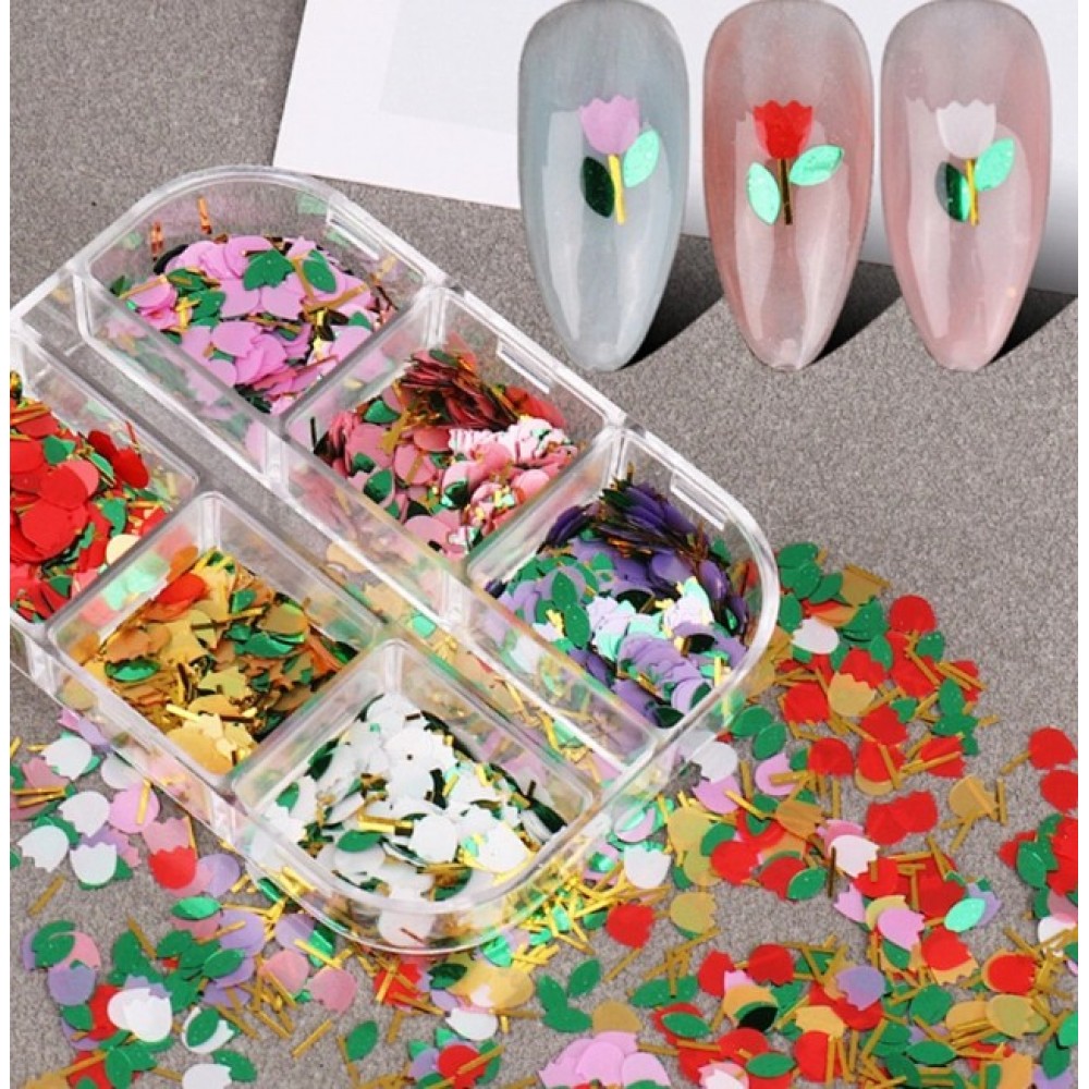 Διακοσμητικά Νυχιών Tulip Sequin 6 Grids