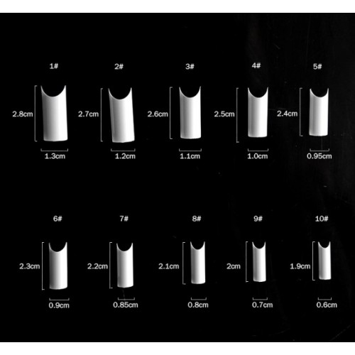 French Nail Tips C Square 250pcs Clear