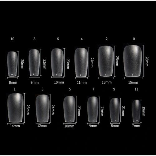 Nail Tips Square Short 120Pcs