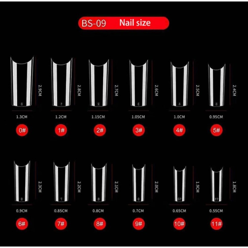 Soft Gel Tips  Square 240Pcs  BS09