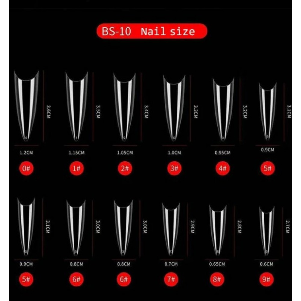 Soft Gel Tips Stiletto 240Pcs BS10
