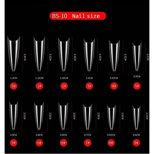Soft Gel Tips Stiletto 240Pcs BS10