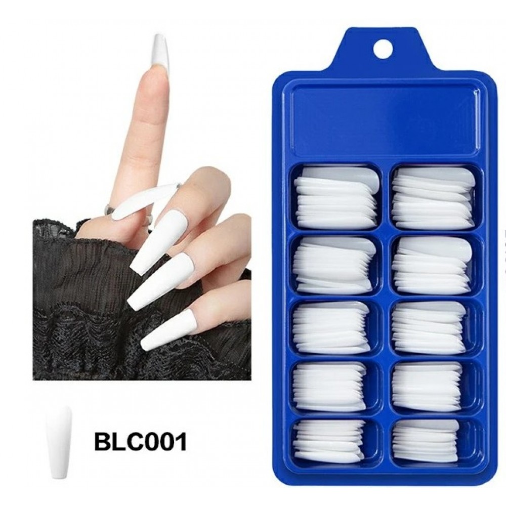 Χρωματιστά Tips Νυχιών Coffin (Ballerina) 100Pcs BLC001