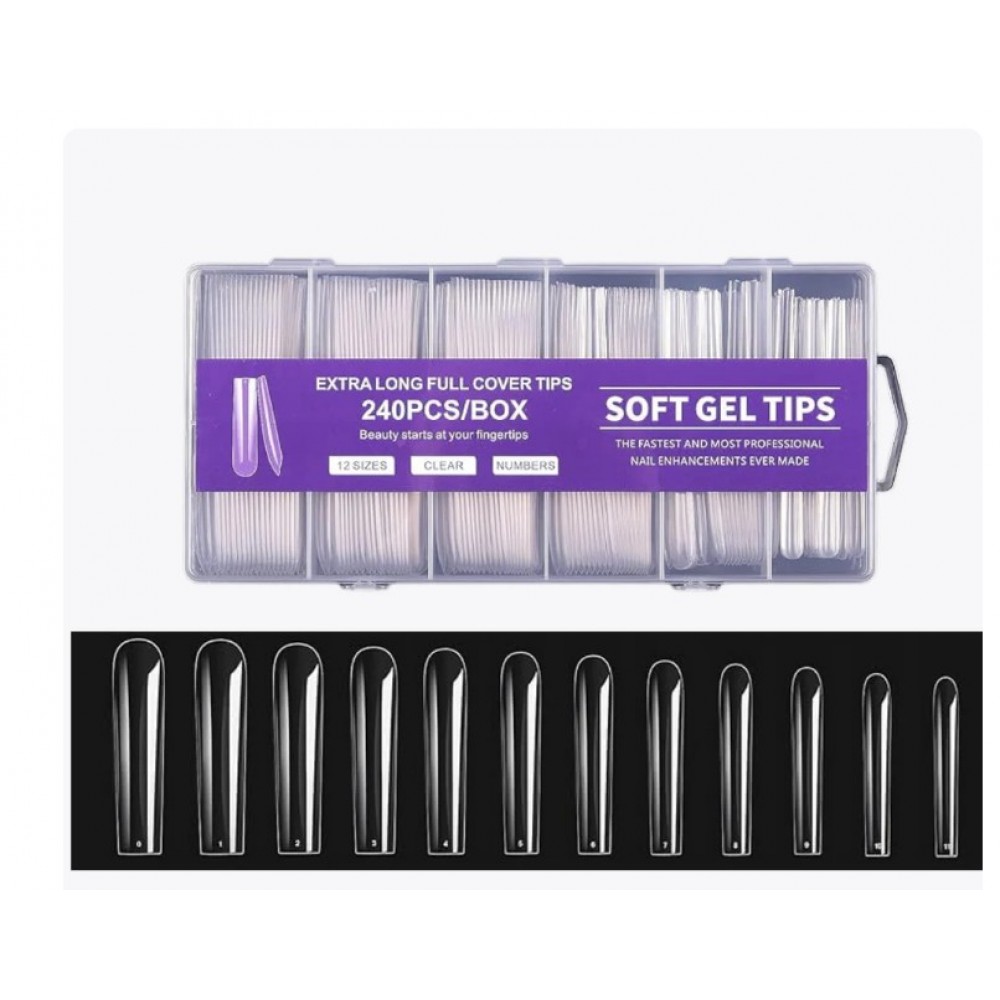 Soft Gel Tips Square 3XL Full Cover 240Pcs H104-1