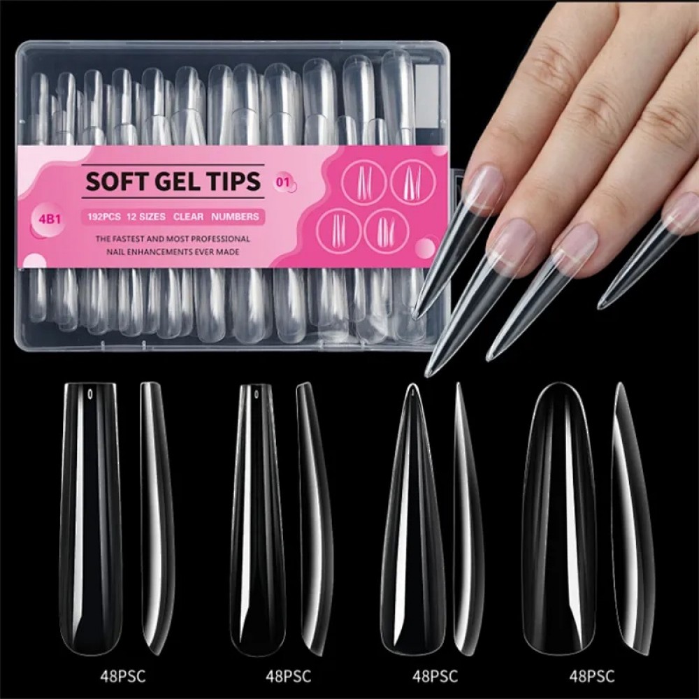 4 In 1 Soft Gel Tips 01 192Pcs 4 In 1 Soft Gel Tips 01 192Pcs