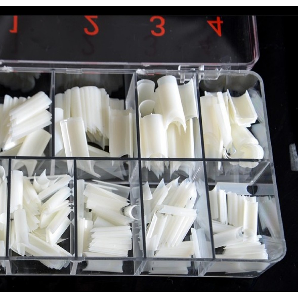 French Nail Tips C Square 100pcs Natural