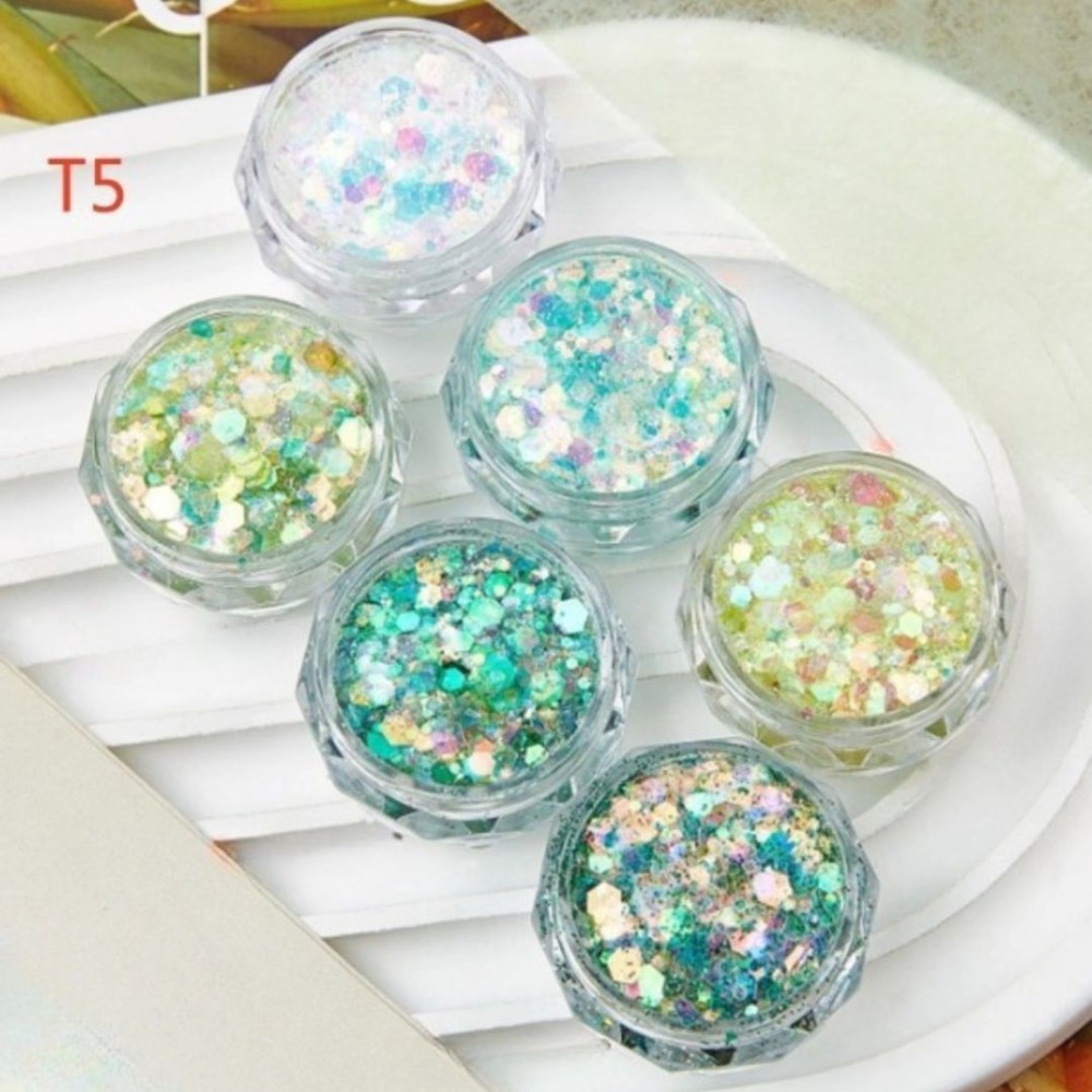 Σετ 6 Glitter Νυχιών No10 Τ5