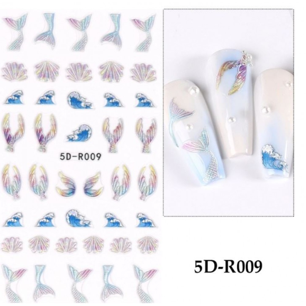 Αυτοκόλλητα Νυχιών Fish Tail 5D-R009
