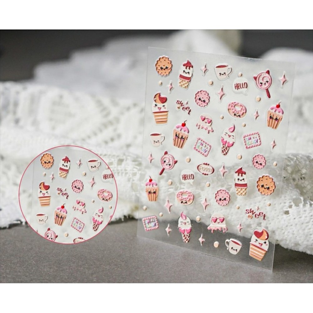 Αυτοκόλλητα Νυχιών Sweets 5D FD007 Αυτοκόλλητα Νυχιών Sweets 5D FD007