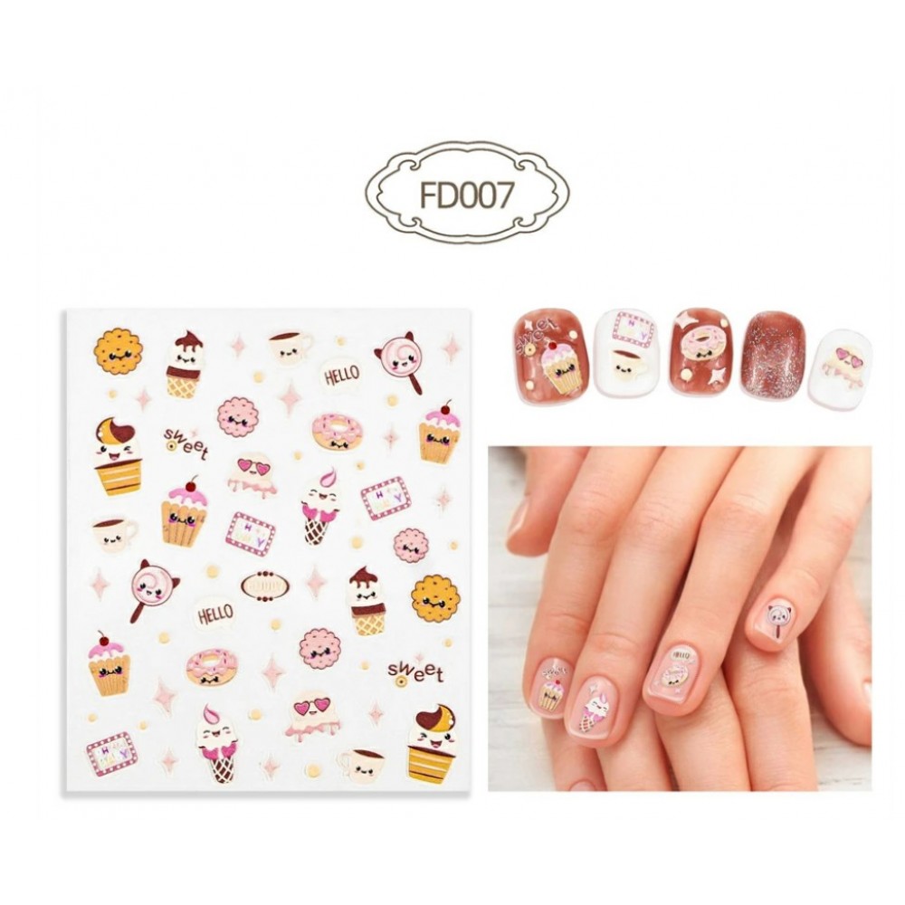 Αυτοκόλλητα Νυχιών Sweets 5D FD007