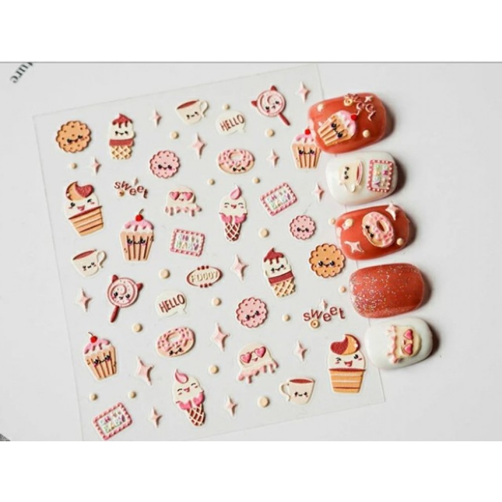 Αυτοκόλλητα Νυχιών Sweets 5D FD007
