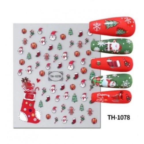 Αυτοκόλλητα Νυχιών 3D Christmas TH-1078