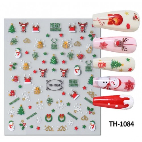 Αυτοκόλλητα Νυχιών 3D Christmas TH-1084