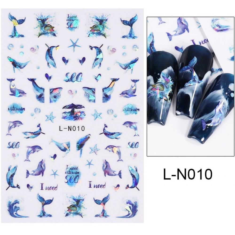 Αυτοκόλλητα Νυχιών Mermaid Fishtail L-N010