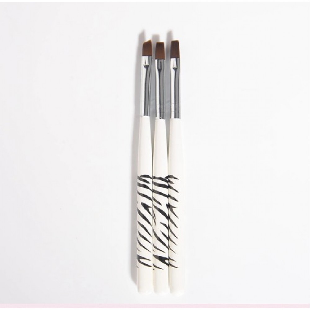 Σετ 3 Πινέλων Gel  Zebra #4